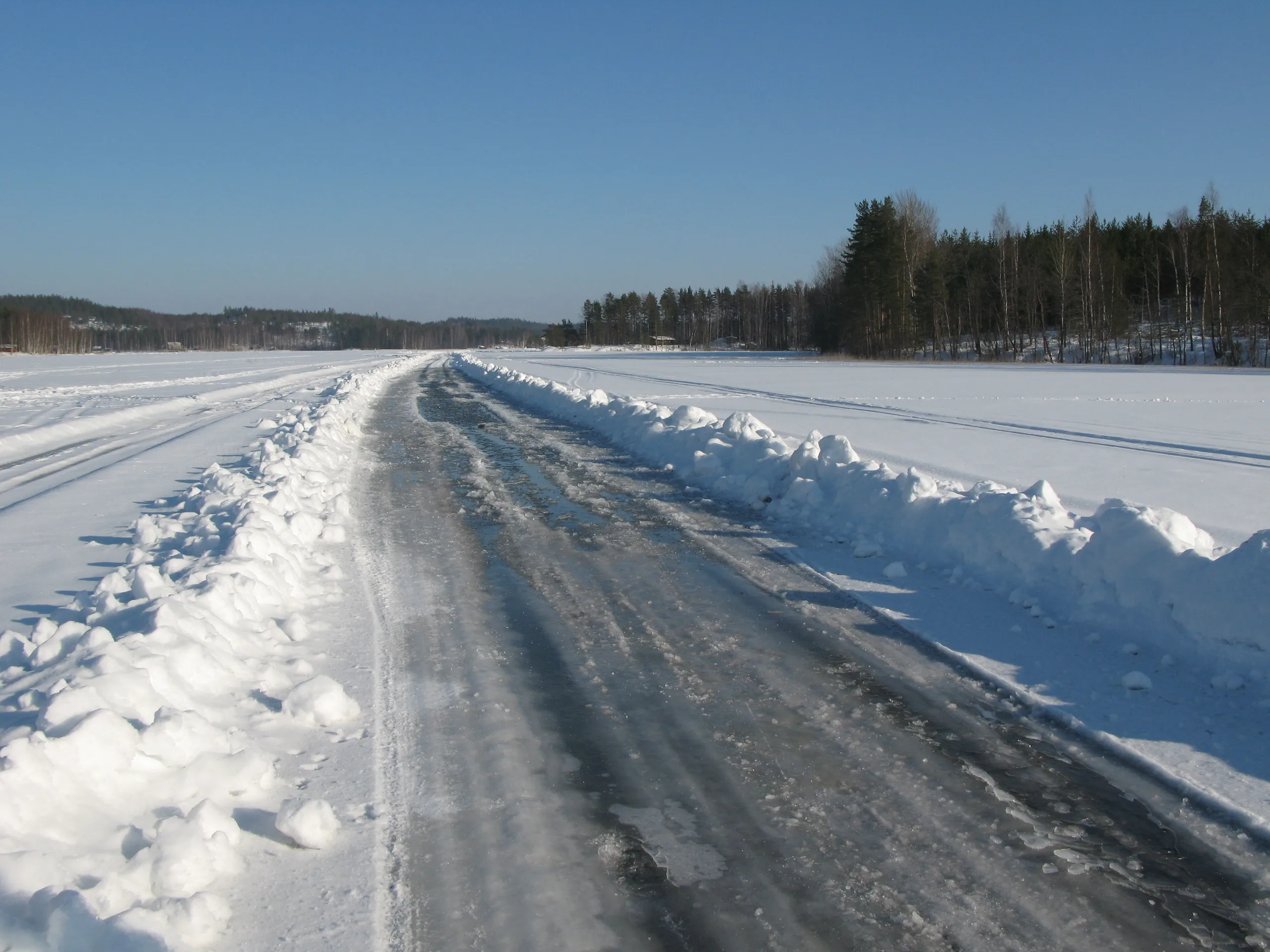 Winter ice road